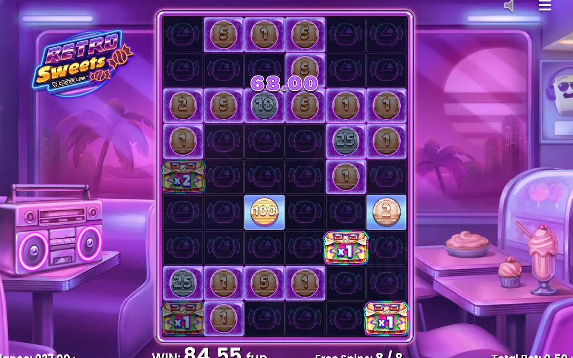 Free Spins Feature opening on the 6x9 grid