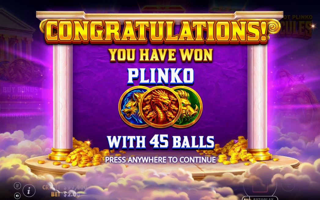Plinko Bonus pyramid with balls and bucket values