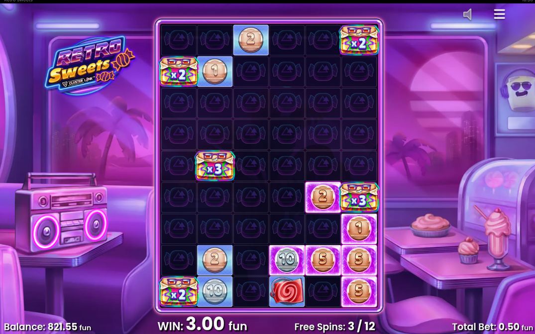 Landing Wild Candy symbols on the 6x9 grid